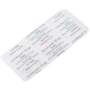 Thuốc Levothyrox 50µg Merck điều trị bướu giáp, suy giáp, ung thư giáp (2 vỉ x 15 viên)