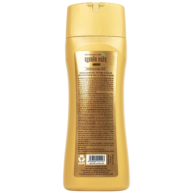 Dầu gội Dược liệu Nguyên Xuân Vàng Hoa Linh 275ml giảm gãy rụng, tóc khô và xơ