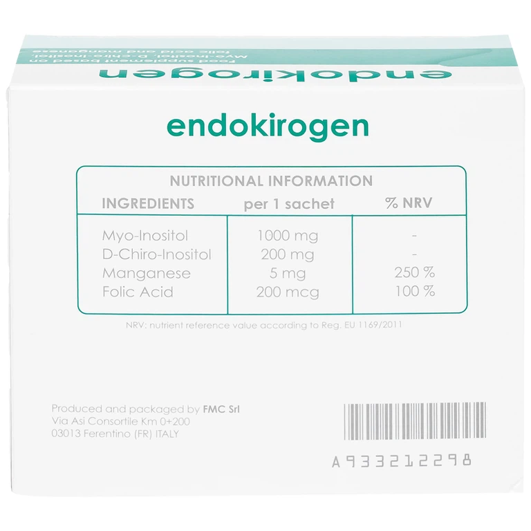 Bột uống Endokirogen 4g Nutrilinea bổ sung inositol, hỗ trợ sức khỏe cho phụ nữ trước khi mang thai (30 gói)