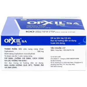 Thuốc OPXIL SA 500 Imexpharm điều trị các nhiễm khuẩn do các vi khuẩn nhạy cảm (10 vỉ x 10 viên)
