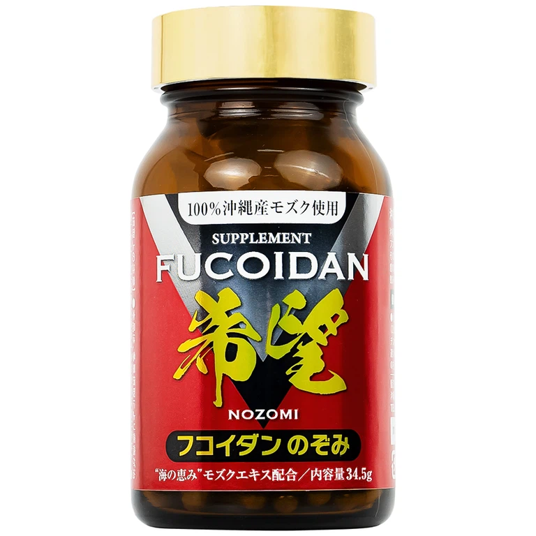 Viên nang tảo Mozuku Fucoidan Nozomi chống oxy hóa, hỗ trợ tăng cường miễn dịch (150 viên)