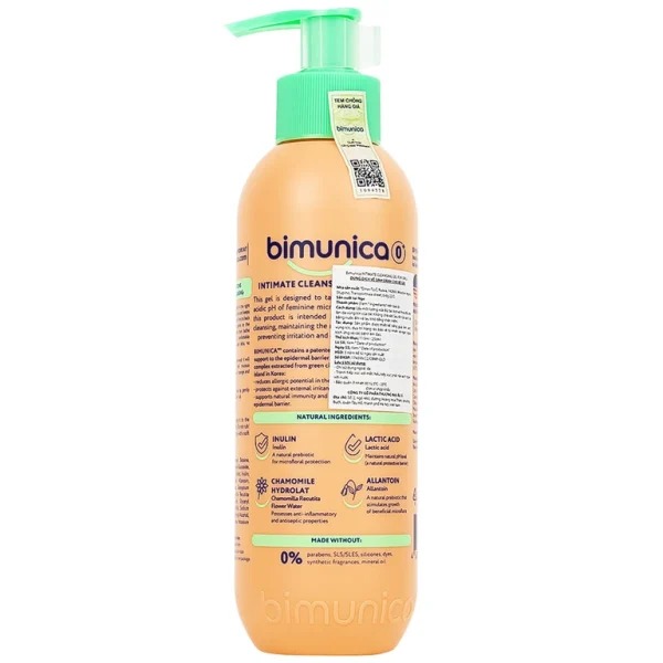 Dung dịch vệ sinh vùng kín Bimunica 250ml dành cho bé gái từ 0 tháng tuổi