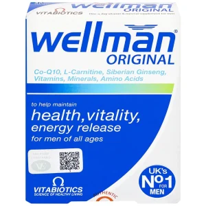 Viên uống Wellman Original Vitabiotics bổ sung vitamin, khoáng chất, hỗ trợ tăng cường sức khỏe cho nam giới (2 vỉ x 15 viên)