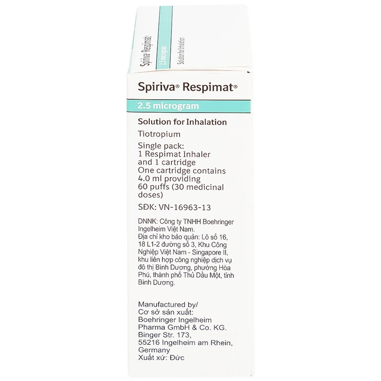 Bình xịt Spiriva Respimat Boehringer điều trị viêm phế quản mạn (60 liều)