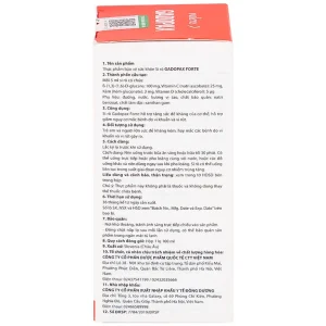 Siro Gadopax Forte hỗ trợ tăng sức đề kháng của cơ thể (100ml)