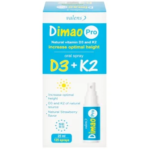 Xịt họng Dimao Pro Oral Spray D3 + K2 hỗ trợ bổ sung vitamin D và vitamin K2 cho cơ thể (25ml)