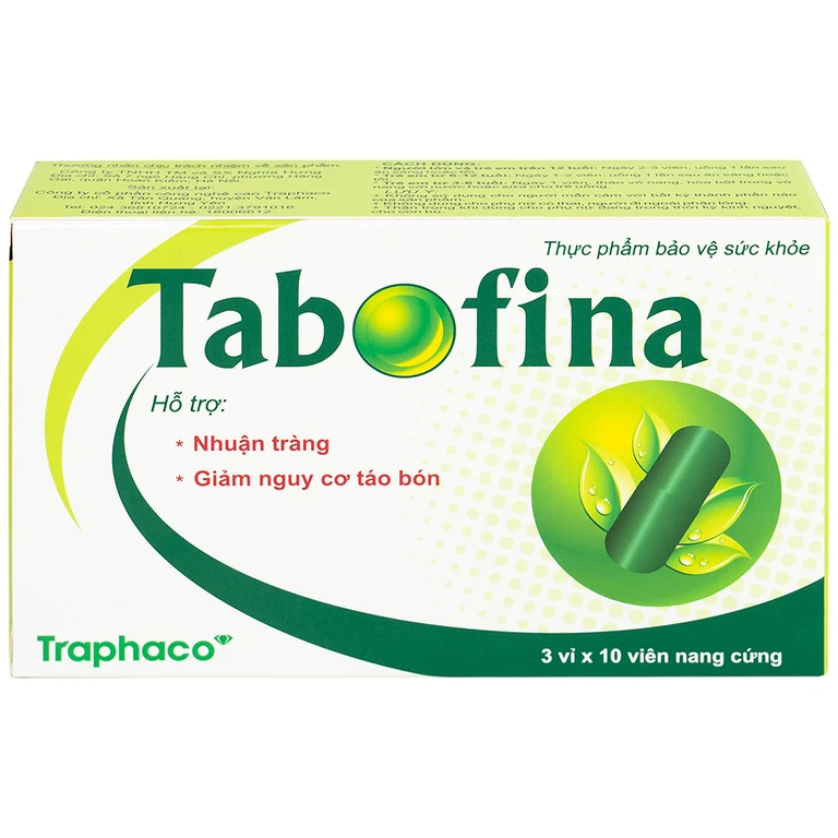 Viên uống Tabofina Traphaco hỗ trợ nhuận tràng, giảm nguy cơ táo bón (3 vỉ x 10 viên)