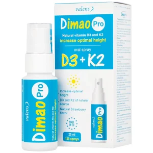 Xịt họng Dimao Pro Oral Spray D3 + K2 hỗ trợ bổ sung vitamin D và vitamin K2 cho cơ thể (25ml)