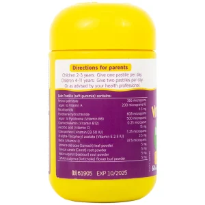 Viên nhai Kids Smart Nature's Way Vita Gummies Multi-vitamin Vegies bổ sung một số vitamin và tăng sức khỏe (60 viên)