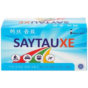 Nước uống thảo dược Saytauxe dùng trong trường hợp người đi tàu xe, người có nguy cơ say tàu xe (10 chai x 30ml)