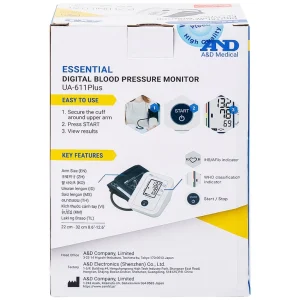 Máy đo huyết áp bắp tay tự động AND UA-611 Plus hỗ trợ đo huyết áp, cảnh báo đột quỵ