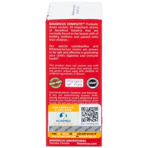 Dung dịch Bioamicus Complete 10ml hỗ trợ cải thiện hệ vi sinh đường ruột, giảm rối loạn tiêu hóa (10ml)