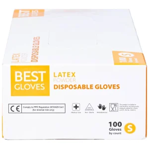 Găng tay cao su y tế có bột phủ Latex Powder Disposable Best Gloves size S (100 cái)