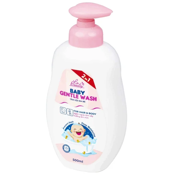 Sữa tắm gội em bé Gentle Wash 500ml La Beauty giảm và ngăn ngừa rôm sảy, hăm da