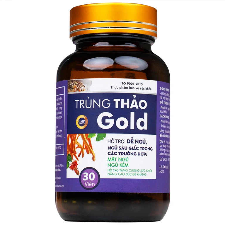 Viên uống Trùng Thảo Gold Thành Công hỗ trợ dễ ngủ, ngủ sâu giấc (30 viên)