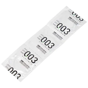 Bao cao su Okamoto 0.03 Platinum trong suốt, mềm mại, dùng để phòng tránh thai và ngăn ngừa HIV (3 cái)