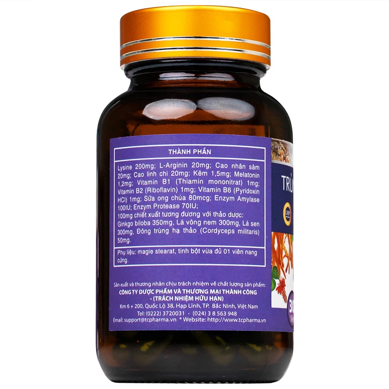 Viên uống Trùng Thảo Gold Thành Công hỗ trợ dễ ngủ, ngủ sâu giấc (30 viên)