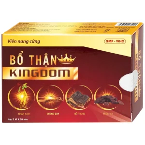 Thuốc Bổ thận Kingdom Hgsg Pharma bồi bổ cơ thể, trị các chứng thận dương suy, lãnh cảm (3 vỉ x 10 viên)