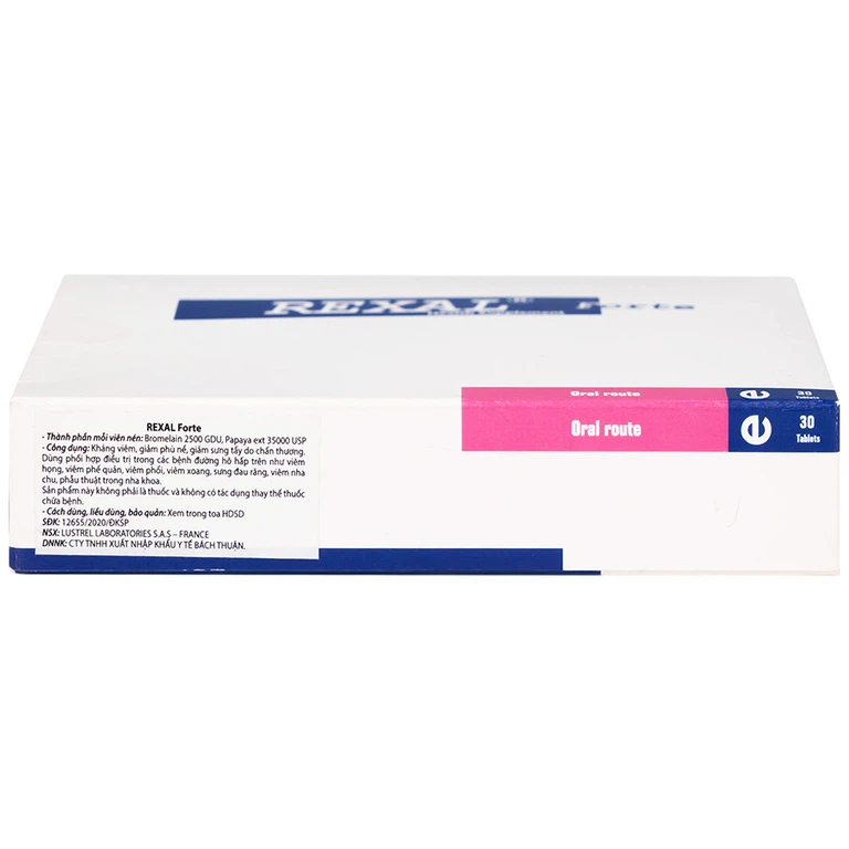 Viên uống Rexal Forte Lustrel hỗ trợ kháng viêm, giảm phù nề, sưng tấy do chấn thương (2 vỉ x 15 viên)