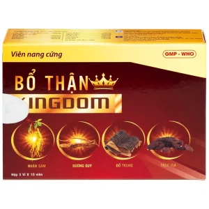 Thuốc Bổ thận Kingdom Hgsg Pharma bồi bổ cơ thể, trị các chứng thận dương suy, lãnh cảm (3 vỉ x 10 viên)