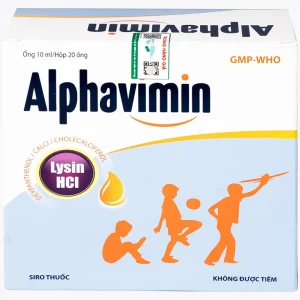 Thuốc Alphavimin 10ml Hadiphar bổ sung vitamin trong thời kỳ dưỡng bệnh, chế độ ăn đặc biệt (20 ống)
