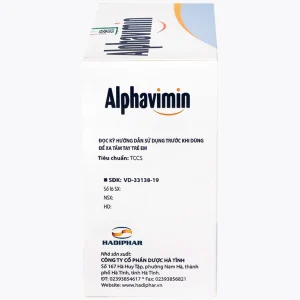 Thuốc Alphavimin 10ml Hadiphar bổ sung vitamin trong thời kỳ dưỡng bệnh, chế độ ăn đặc biệt (20 ống)