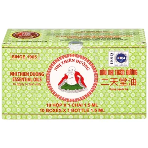 Dầu Nhị Thiên Đường 1.5ml dùng khi bị cảm mạo phong hàn, sổ mũi (10 chai)