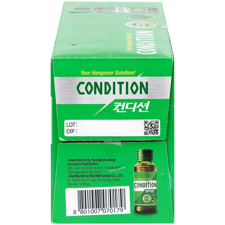 Thực phẩm bảo vệ sức khỏe Condition hỗ trợ giải độc gan, giải rượu (100ml)