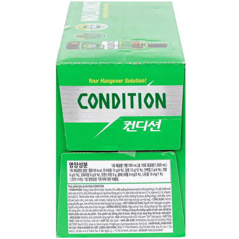 Thực phẩm bảo vệ sức khỏe Condition hỗ trợ giải độc gan, giải rượu (100ml)