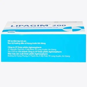 Thuốc Lipagim 200 Agimexpharm bổ sung cho chế độ ăn uống, điều trị tăng triglycerid máu (3 vỉ x 10 viên)