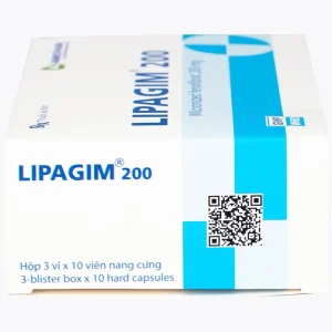 Thuốc Lipagim 200 Agimexpharm bổ sung cho chế độ ăn uống, điều trị tăng triglycerid máu (3 vỉ x 10 viên)