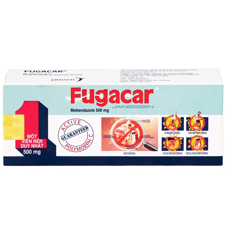 Thuốc Fugacar 500mg Janssen điều trị nhiễm giun (1 viên)