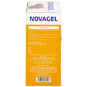 Thực phẩm bảo vệ sức khỏe Novagel Dân Khang hỗ trợ giảm acid dịch vị, bảo vệ niêm mạc dạ dày (Hộp 20 gói x 10ml)