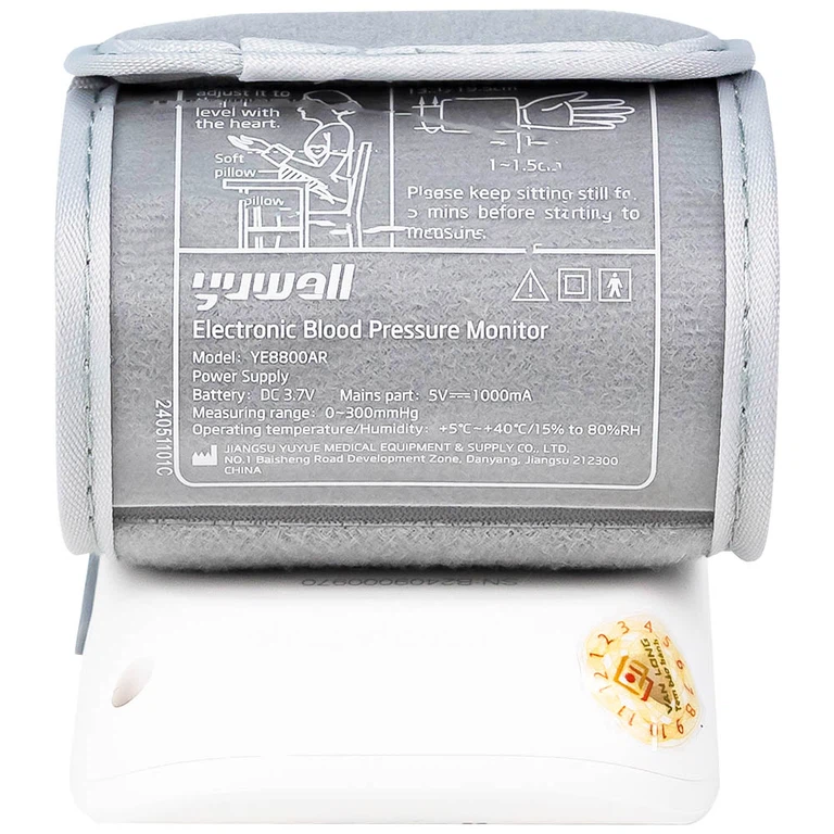 Máy đo huyết áp điện tử cổ tay Yuwell YE8800AR cảnh báo rung nhĩ, ngăn ngừa đột quỵ
