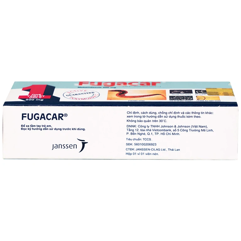 Thuốc Fugacar 500mg Janssen điều trị nhiễm giun (1 viên)