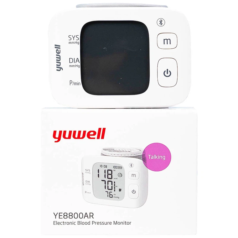 Máy đo huyết áp điện tử cổ tay Yuwell YE8800AR cảnh báo rung nhĩ, ngăn ngừa đột quỵ