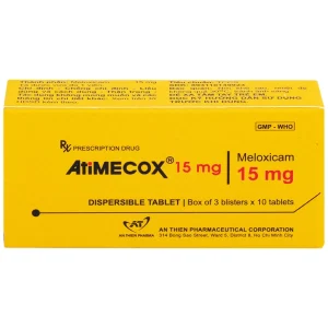 Thuốc Atimecox 15mg An Thiên giảm các dấu hiệu và triệu chứng của viêm xương khớp (3 vỉ x 10 viên)