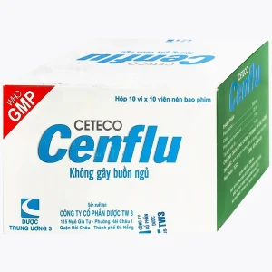 Thuốc Ceteco Cenflu TW3 không gây buồn ngủ, giảm cơn đau do viêm xoang (10 vỉ x 10 viên)