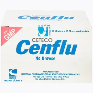 Thuốc Ceteco Cenflu TW3 không gây buồn ngủ, giảm cơn đau do viêm xoang (10 vỉ x 10 viên)