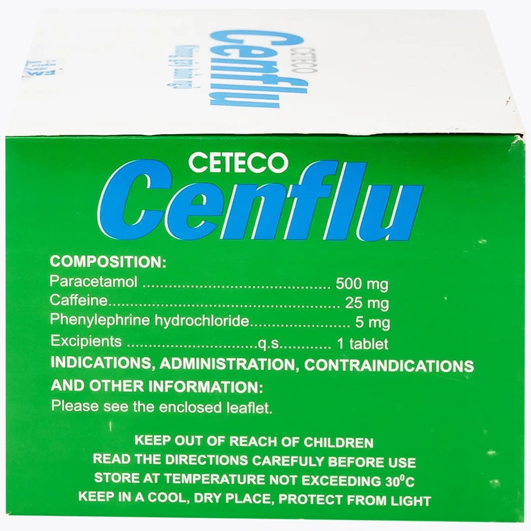 Thuốc Ceteco Cenflu TW3 không gây buồn ngủ, giảm cơn đau do viêm xoang (10 vỉ x 10 viên)