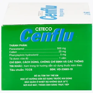 Thuốc Ceteco Cenflu TW3 không gây buồn ngủ, giảm cơn đau do viêm xoang (10 vỉ x 10 viên)