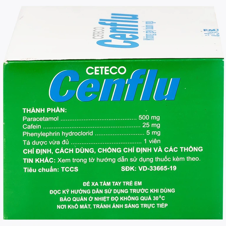Thuốc Ceteco Cenflu TW3 không gây buồn ngủ, giảm cơn đau do viêm xoang (10 vỉ x 10 viên)