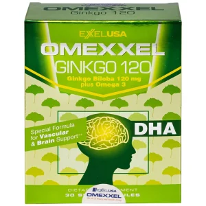 Viên uống Omexxel Ginkgo 120 Excelife tăng cường tuần hoàn máu não, tốt cho tim mạch (2 vỉ x 15 viên)