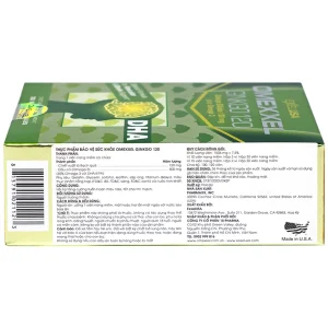 Viên uống Omexxel Ginkgo 120 Excelife tăng cường tuần hoàn máu não, tốt cho tim mạch (2 vỉ x 15 viên)