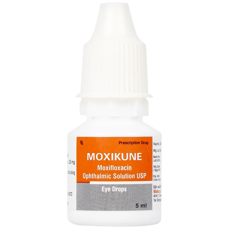 Dung dịch nhỏ mắt Moxikune điều trị các tình trạng nhiễm khuẩn mắt, chống viêm sau phẫu thuật (5ml)