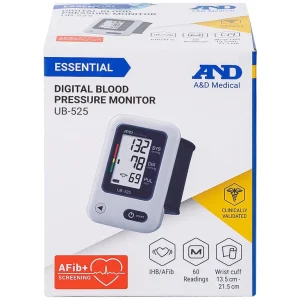 Máy đo huyết áp cổ tay tự động AND UB-525 hỗ trợ đo huyết áp, cảnh báo đột quỵ
