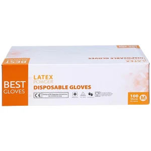 Găng tay cao su y tế có bột phủ Latex Powder Disposable Best Gloves size M (100 cái)