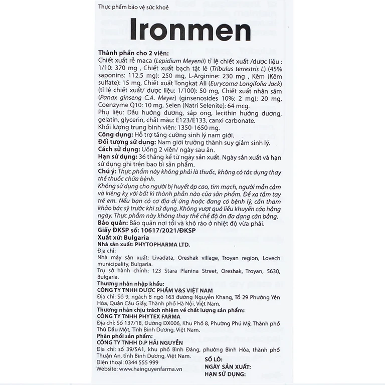 Viên uống Ironmen Ocavill hỗ trợ tăng cường sinh lý nam giới (60 viên)