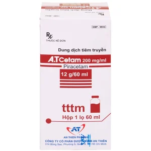 Dung dịch tiêm truyền A.T Cetam 200mg/ml An Thiên điều trị triệu chứng của hội chứng tâm thần (60ml)