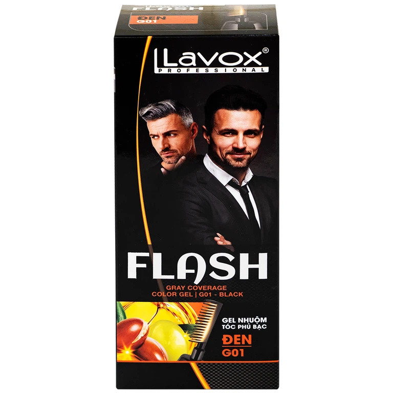 Gel nhuộm tóc phủ bạc Flash Lavox G01 màu đen (150ml)